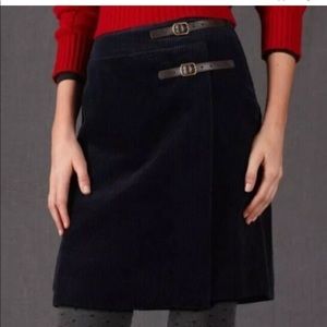 Boden black corduroy skirt with cute side belt detail. Cotton